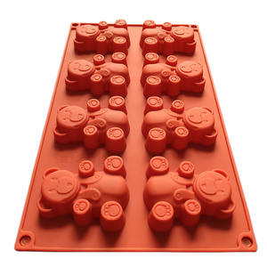 LifeTop 8 cavité ours Silicone chocolat <span class=keywords><strong>moule</strong></span> ours gâteau <span class=keywords><strong>moule</strong></span> ours savon <span class=keywords><strong>moule</strong></span> pour bonbons au chocolat faits à la main - Product Image 2