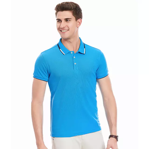 Polos para hombre de manga corta con botones en la parte delantera larga de algodón de verano transpirable liso cuello redondo gimnasio Polo cuello camisas en blanco personalizado - Product Image 5