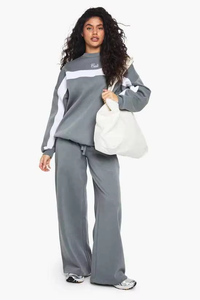 Women Fleece Cozy <b>Lace</b> Wide Leg Sweatpants Regular Fit Smooth Breathable Winter Lounge Modern Casual Everyday Wear - Product Image 3