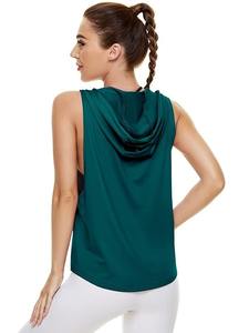 Sudadera sin Mangas con Capucha para Mujer, Logotipo Personalizado OEM, Transpirable, Forrada de Poliéster, para Gimnasio, Fitness, Correr, Ropa Casual de Primavera/Verano - Product Image 6