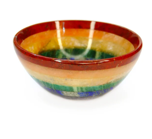 Bol en cristal à 7 chakras Pierre précieuse pour l'équilibrage des chakras et l'énergie vibrante-Bol à rayures multicolores - Product Image 5
