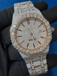 Montre-bracelet cloutée par mouvement hip-hop glacé d'acier inoxydable de diamant de Moissanite le plus demandé pour la mode à la quantité en vrac - Product Image 5