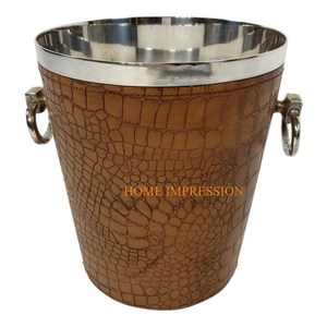 Enfriador y enfriador de piso y mesa de vino de champán de lujo de la mejor calidad, cubo de hielo de vino de aluminio de artículos de plata Vintage de la India - Product Image 2