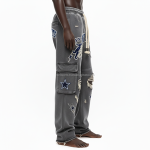 กางเกงวิ่งผ้าฟลีซสำหรับผู้ชายกางเกงวอร์มผ้าคอตตอน GSM ปักลายปักโลโก้ได้ตามต้องการ - Product Image 5