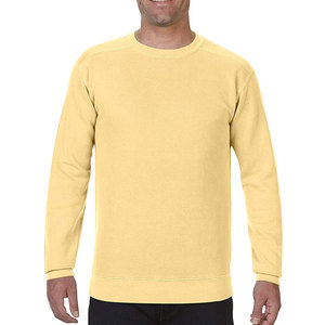 Sudadera Casual para Hombre, 100% Algodón, Cuello Redondo, Manga Larga, Color Amarillo Sólido, Ecológica, Premium, para Invierno, Venta al Por Mayor - Product Image 4