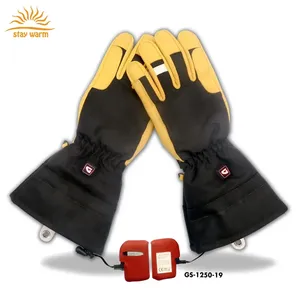 custom high-quality 7.4v rechargeable <b>battery</b> heated leather gloves for winter working skiing cycling - Product Image 6