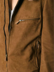 Brown Suede Nubuck <b>Leather</b> Jacket Premium <b>Leather</b> <b>Products</b> - Product Image 2
