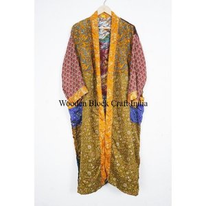 Luxury Lightweight Women's <b>Silk</b> <b>Kimono</b> Boho Chic Floor-Length Flower Print Robe Soft Spa Resorts Beach Loungewear - Product Image 4