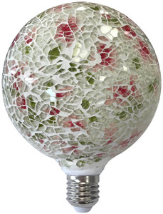 Lámpara LED estilo Tiffany con cristal rosa 4W G125 (F-Bright 2601966-RO) - Product Image 1