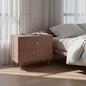 Armoire de chambre à coucher moderne du Vietnam, 2 tiroirs, meubles de salon, frêne rose, bois de caoutchouc, placage MDF, hôtel gonflable - Product Image 2