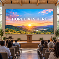 Écran LED d'intérieur P2 couleur, mur vidéo LED à installation frontale avec raccordement sans soudure pour salle d'église