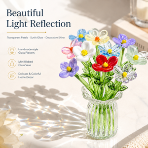 Mini vase à fleurs en verre mignon, décoration de bureau esthétique, ornement artisanal en verre coloré pour étagère ou rebord de fenêtre, <span class=keywords><strong>cadeau</strong></span> - Product Image 3