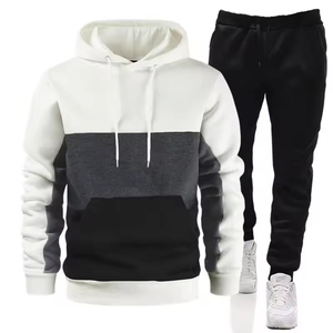Ensemble de survêtement de sport en coton durable, respirant, grande taille, personnalisé, pour l'automne, veste et pantalon de survêtement, vente en gros - Product Image 1