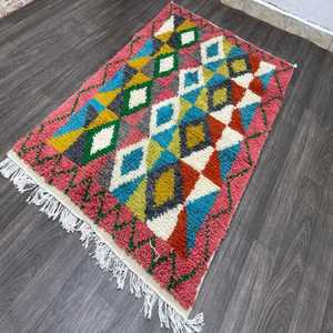 Multicolore 100% Coton Designer Dhurries Hand Block Print Pattern Carpets Handmade Washable Carpets for Home Living Room Cars - Product Image 1