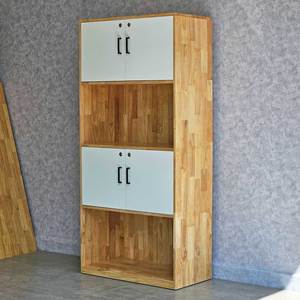2-<b>Drawer</b> Minimalist Metal File Cabinet 80x40x170cm Rubber Wood with Freestanding Design for <b>Workshop</b> & Gym Application-THS68050 - Product Image 4