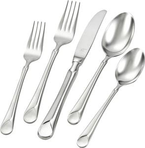 Elegant Wedding Luxury Silver <b>Wood</b> <b>Cutlery</b> Set with Contoured Handles Mirror Polished Finish for JA Henckels - Product Image 3