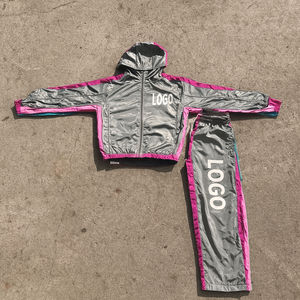 Conjunto Deportivo Personalizado de Nylon, Sudadera con Capucha y Cremallera, Chaqueta Cortavientos, Pantalones Deportivos, Conjunto de Sudadera con Capucha Bordada y Pantalones Deportivos con Cremallera - Product Image 3