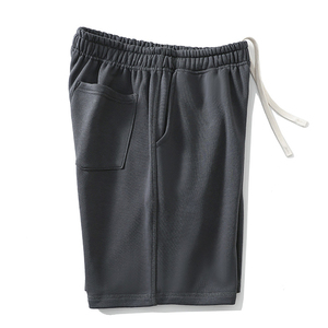 Shorts en coton uni pour homme, taille élastique avec cordon de serrage, décontractés, respirants, style Bermuda - Product Image 3