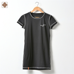 Spandex recycle polyester personnalisé Slim Fit T-shirts ajustés avec logo personnalisé imprimé - Product Image 2