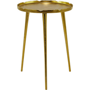 Gold Color Metal Frame & Wooden Top Coffee Side <b>Table</b> Modern Design for Your Living Room or Lounge Space - Product Image 5