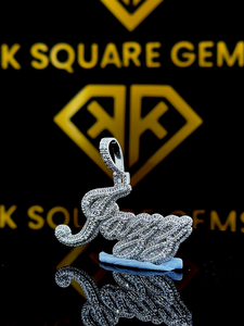 Pendentif Hip Hop Lettre Personnalisée, Pendentif, Pendentif Moissanite Lettre Hip Hop pour Homme, Bijoux Ice Out Hip Hop, Pendentif Deux Tons - Product Image 2