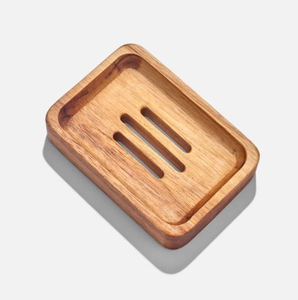 Jabonera Artesanal Ecológica de Madera de Acacia con Drenaje, Artesanía en Madera Natural para Accesorios de Baño - Product Image 1