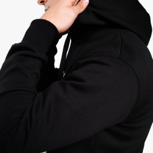 Sweat à capuche court noir 100 % coton United en tissu French Terry, broderie 3D et impression sérigraphiée à motif uni - Product Image 5