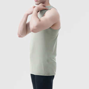 Men's Casual Sleeveless 100% Cotton Gym Fitness Tank Tops Custom Pocket Singlets Breathable Knitted Weaving <b>Stringer</b> <b>Vest</b> - Product Image 4