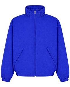 Veste zippée bleu royal pour homme, col montant, légère, imperméable, coupe-vent, décontractée, en toile, avec poches latérales, broderie d'hiver - Product Image 1