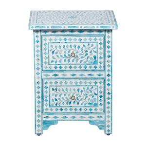 Suministro al por Mayor de Mesas de Centro de Diseño Azul y Blanco con Incrustaciones de Hueso, Muebles Hechos a Mano para Sala de Estar para Compradores Mayoristas - Product Image 2