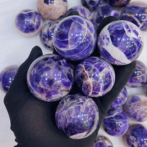 High Quality Amethyst Crystal Sphere Ball Natural Gemstone for Feng Shui Love Healing Meditation and Decor Bulk <b>Supply</b> - Product Image 1