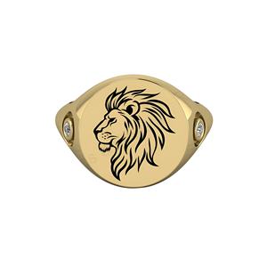 Anillo de Plata de Ley 925 de Alta Calidad, Clásico, con Bisel, Personalizado, con Cabeza de León Escocés Ovalada de 16 mm, Anillo de Sello para Hombre, Hecho a Mano - Product Image 1