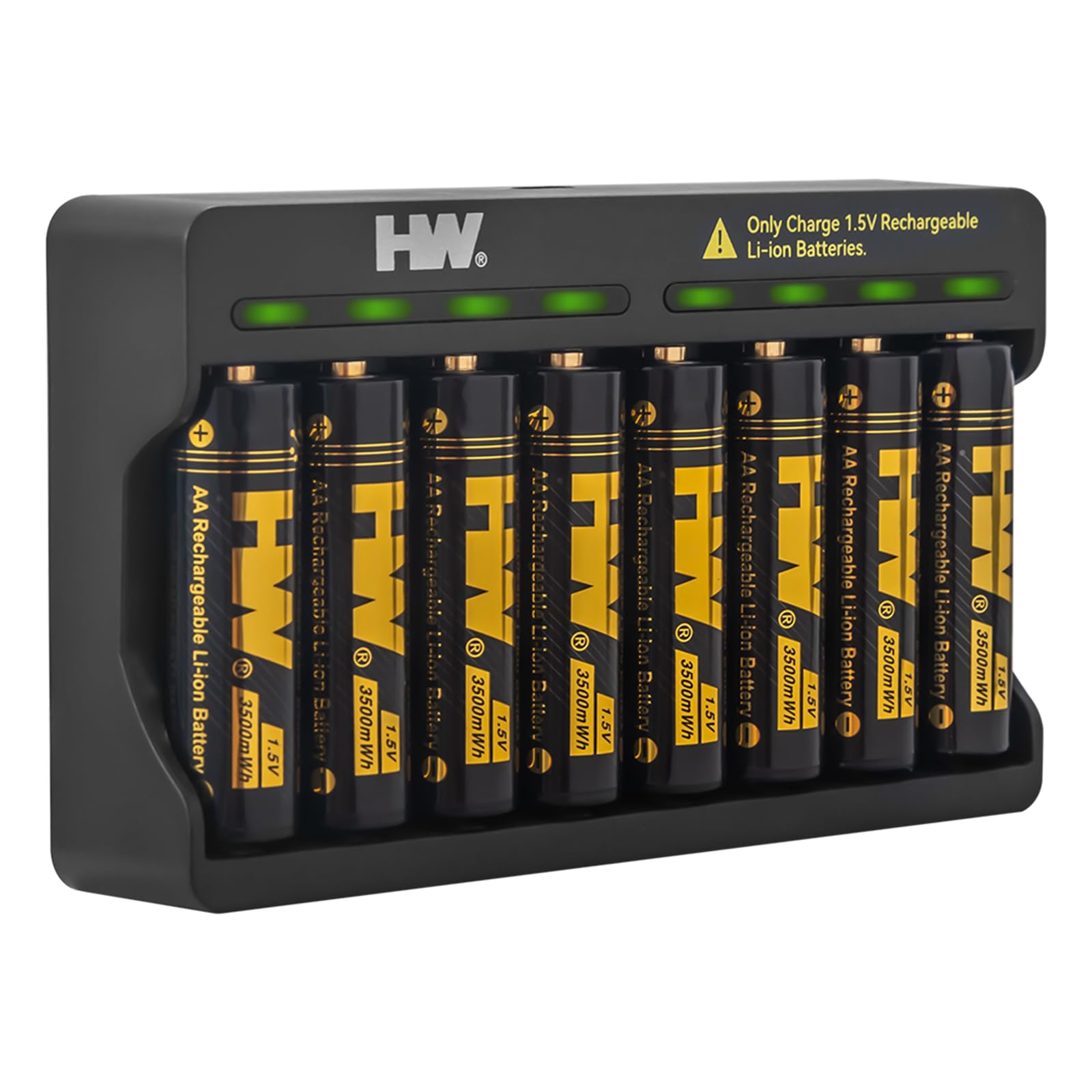 Ensemble de 8 pièces de haute qualité 1.5V 3500mWh AA batterie USB Batteries au lithium-ion rechargeables avec chargeur pour plusieurs utilisations par USB