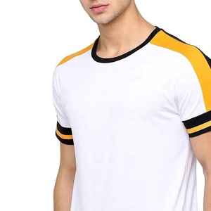 Camiseta de cuello redondo para hombre, camisa de manga corta con logotipo personalizado de colores contrastantes, ropa deportiva de alta calidad - Product Image 6