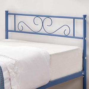 Estructura de cama de Metal Queen de lujo TRIHO, modelo plegado a la THF-1483 con listones de acero de alta resistencia, esquinas redondeadas, patas, cama con plataforma de almacenamiento - Product Image 4