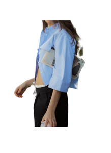 Bon matériel et conception unique Chemise bleu poudre adaptée pour une tenue régulière et de fête disponible à un prix abordable - Product Image 4