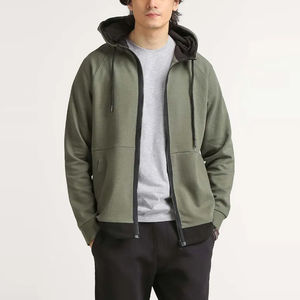 Sweat à capuche zippé pour homme - Vêtements de sport et de course en plein air 100% polyester Écologique Séchage rapide et respirant OEM Personnalisable - Product Image 1