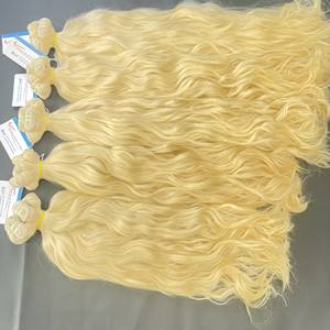 Factory Blonde Vietnamese Raw Virgin 613 Machine Extensiones de cabello Remy de doble trama Natural ondulado 613 paquetes - Product Image 5