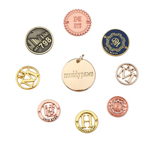 Custom Zinc Alloy <b>Clothing</b> <b>Tags</b> 3D Square Labels for Garment Shoes Hats Bags-Washable Laser Cut Plated Finish - Product Image 1