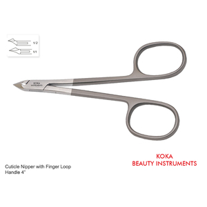 Pinza para cutículas Mango estándar Resorte doble Tamaño 4 pulgadas por Koka International - Product Image 1