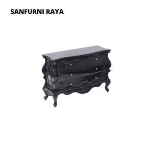 Mesita de noche de alta calidad con 3 cajones, muebles de dormitorio modernos de lujo de madera maciza hechos en Indonesia - Product Image 2