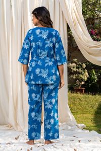 Summer Wholesale Sale Floral Printed <b>Three</b> Quarter Sleeve Home Night Suit Casual Dress - Product Image 5