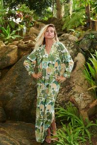 เดรสยาวสไตล์โบฮีเมียนสำหรับผู้หญิง, เดรสยาวพิมพ์ลายราชวงศ์อินเดีย - Product Image 4