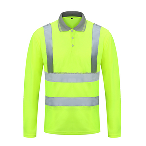 Camisas de Trabajo de Manga Larga para Hombre, Color Negro y Verde, con Franja Reflectante de Seguridad, Alta Visibilidad - Product Image 4