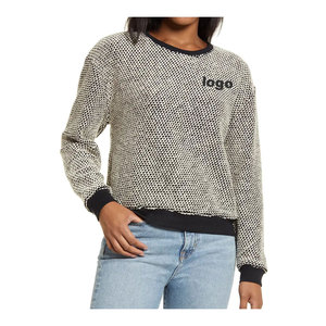Date arrivé élégant femmes sweat personnalisé plaine col rond décontracté sweat en gros hiver chaud sweat pour les femmes - Product Image 6