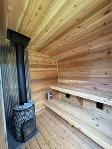 Cabina de Sauna para Exteriores de 7x10 pies con Calefacción a Leña |   Sistema de Calefacción Tradicional para el Bienestar del Hogar y el Jardín - Product Image 6