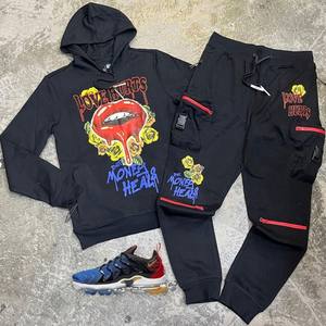 ชุดวอร์มผ้าคอตตอน100% สำหรับผู้ชายพิมพ์ลายทรงสลิมฟิตใส่ได้ทั้งชายและหญิงชุดใส่ออกกำลังกายใส่วิ่งลำลองฤดูหนาวโลโก้ได้ตามต้องการ - Product Image 3