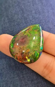 Natural Ethiopian Black <b>Opal</b> Cabochon. Top quality piece. 17.28 Cts Total. World class quality <b>Opal</b> Cabochon - Product Image 3