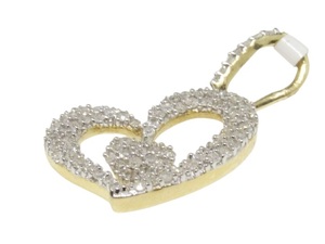Nuevo hermoso colgante de corazón de diamante de moissanita de corte redondo personalizado totalmente helado en plata de ley 925 - Product Image 2