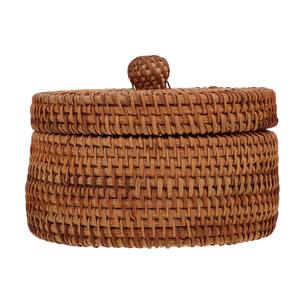 Handcrafted Round <b>Rattan</b> <b>Storage</b> Basket with Lid for Elegant Home Decor and Organization - Product Image 2